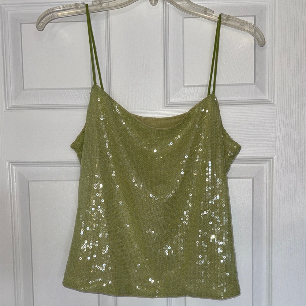 Missguided Olive Sequin Cami Top